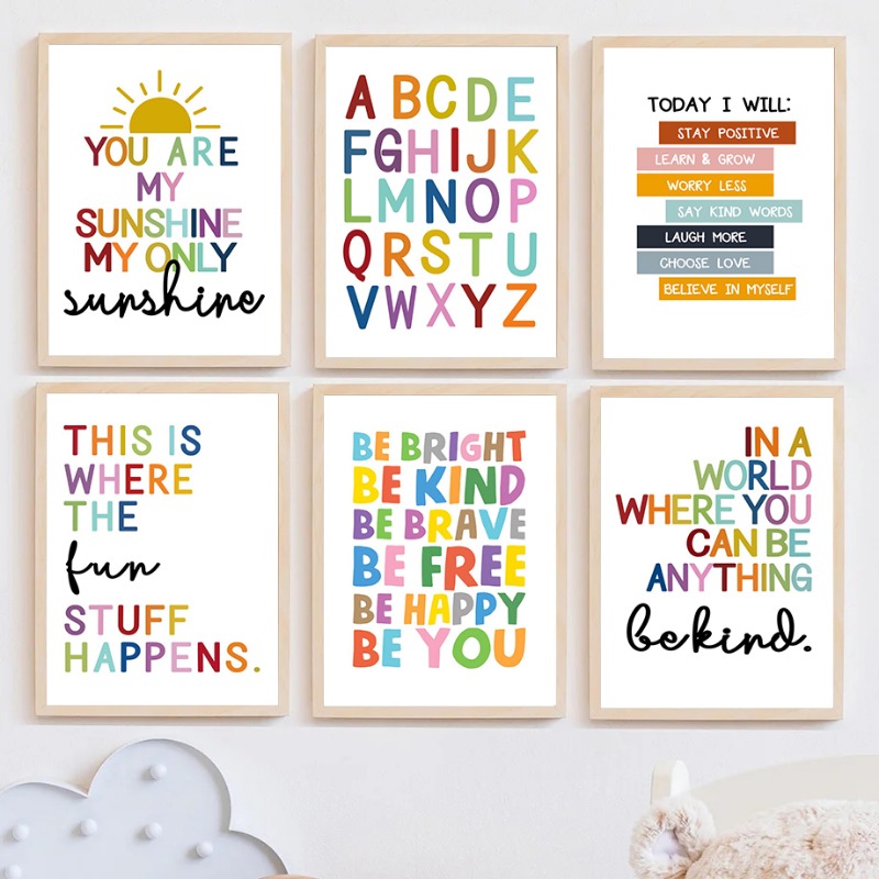 Kids Education Alphabet Numbers - Poster Pendidikan Bahasa Inggris Angka Alfabet