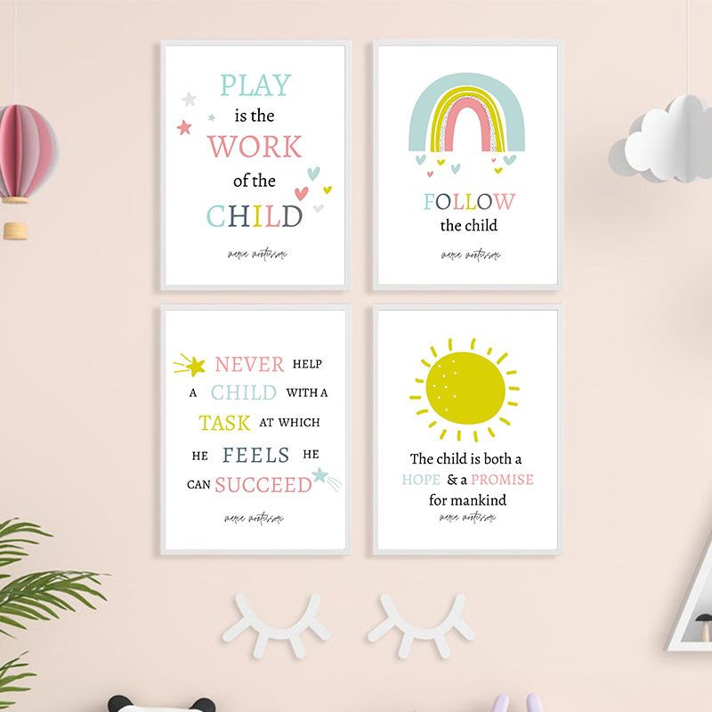 Kids Educational Posters - Bermain Adalah Karya Anak-anak Kutipan Seni