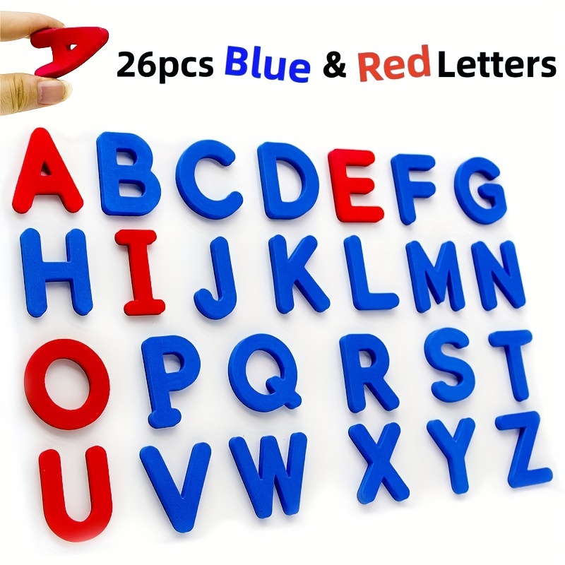 Kids Education Alphabet Numbers - Stiker magnetik huruf Inggris merah &