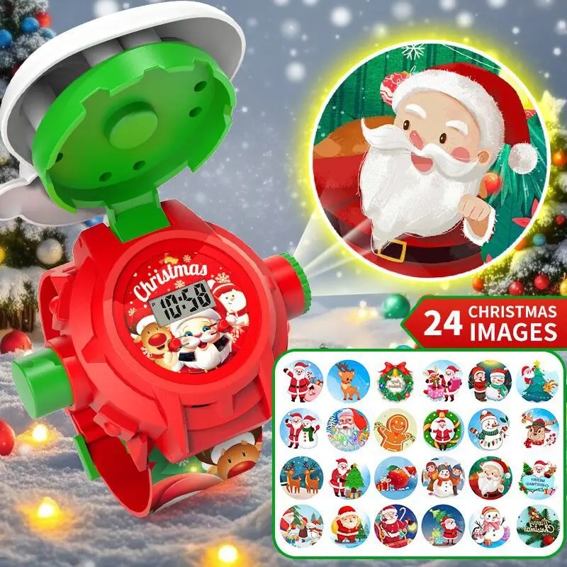 Kids Educational Watch - Jam Tangan Proyeksi Natal untuk Anak,