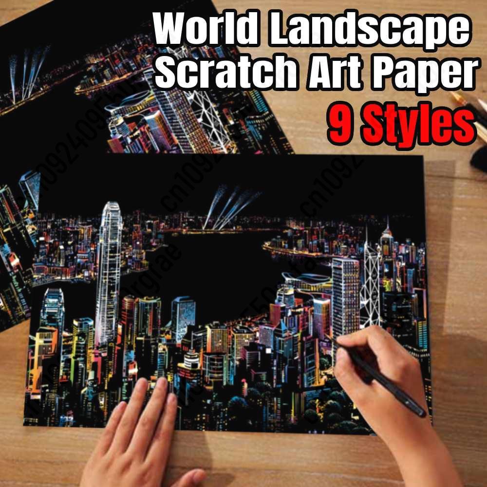 Kit kartu kertas lukisan gores - Kids Education World ulasan dan harga