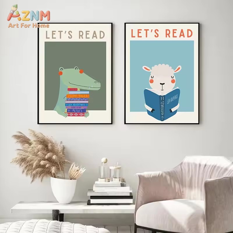 AZNM Kanvas Seni Dinding Belaj - Kids Education Alphabet Numbers ulasan dan harga