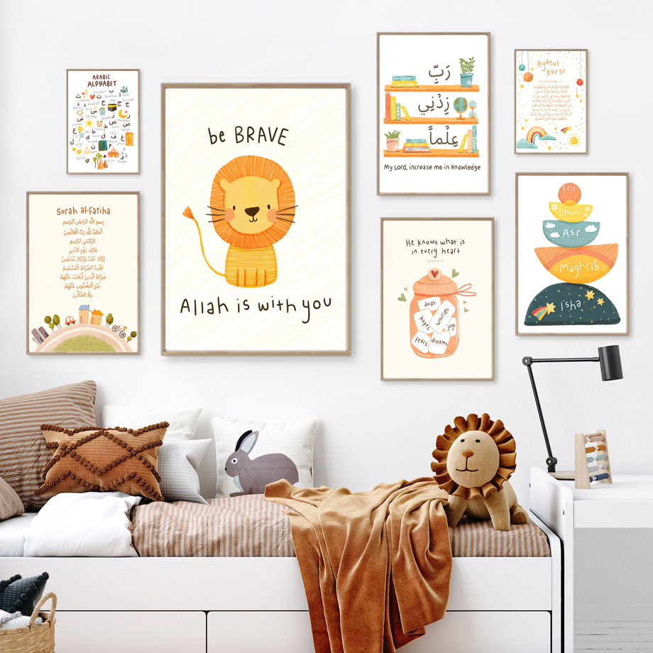 Lukisan Kanvas Seni Dinding Si - Kids Educational Posters ulasan dan harga