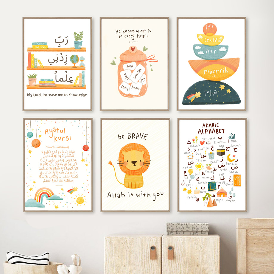 Lukisan Kanvas Seni Dinding Si - Kids Educational Posters ulasan dan harga