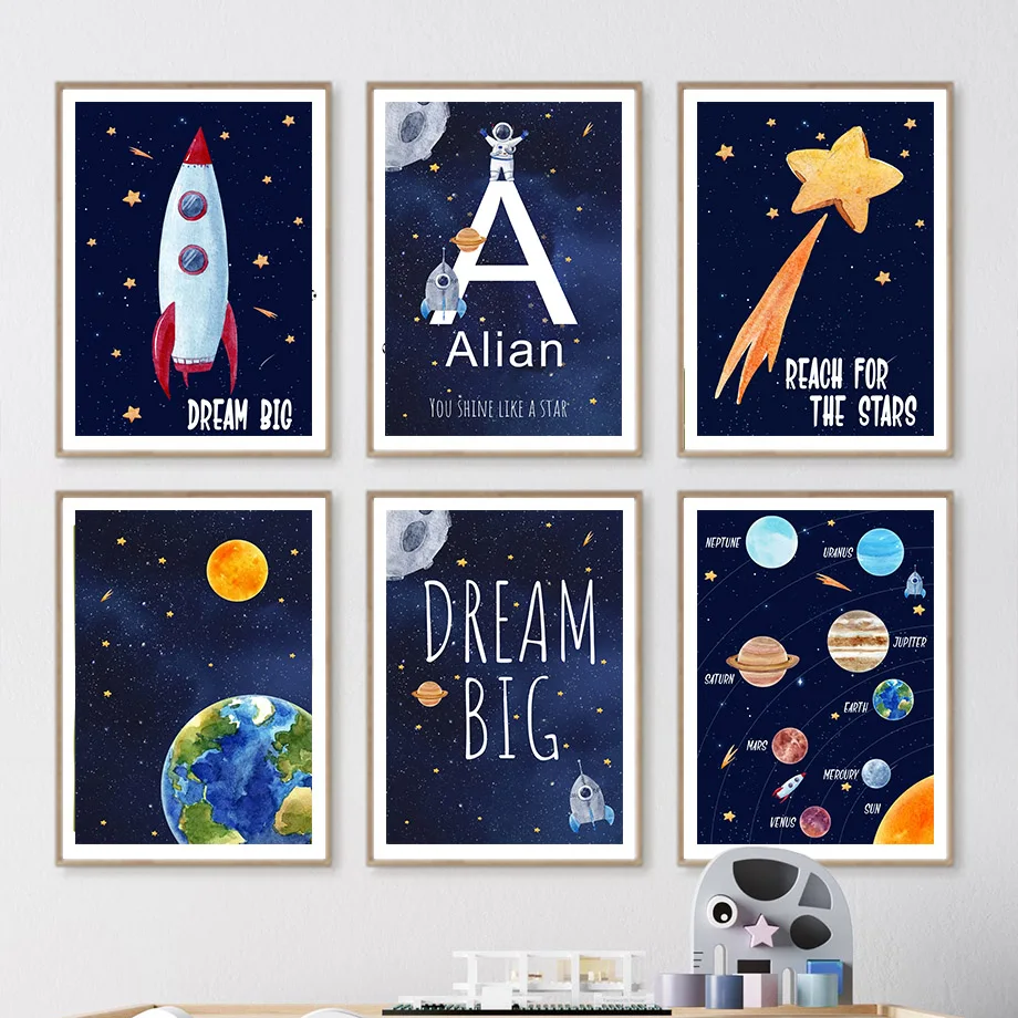 1 Buah Lukisan Kanvas Nama Kus - Kids Educational Posters ulasan dan harga